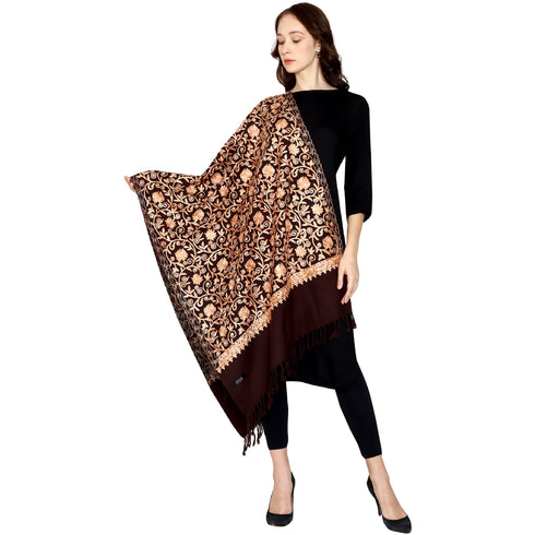 Women's Aari Embroidered Wool Stole